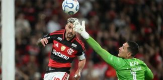 Arrascaeta marcou o gol de empate do Flamengo contra o Del Valle no Maracanã - Foto: Mauro Pimentel / AFP