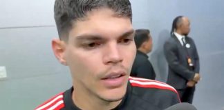 Ayrton Lucas em entrevista após vitória do Flamengo sobre o Remo no Mangueirão