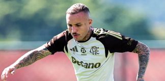 Everton Cebolinha em treino do Flamengo no Ninho do Urubu - Foto: Gilvan de Souza / Flamengo