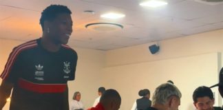 Gonzalo Plata voltou ao Flamengo e reencontrou seus companheiros em Belém
