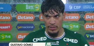 Gustavo Gomez em entrevista após empate sem gols entre Botafogo e Palmeiras