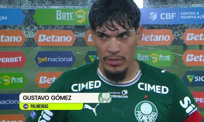 Gustavo Gomez em entrevista após empate sem gols entre Botafogo e Palmeiras