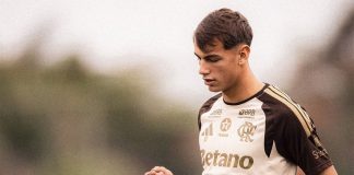 Joaquín Freitas em treino do Flamengo no Ninho do Urubu - Foto: Gilvan de Souza / Flamengo