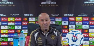 Leonardo Jardim em entrevista após vitória do Flamengo sobre o Del Valle em Quito