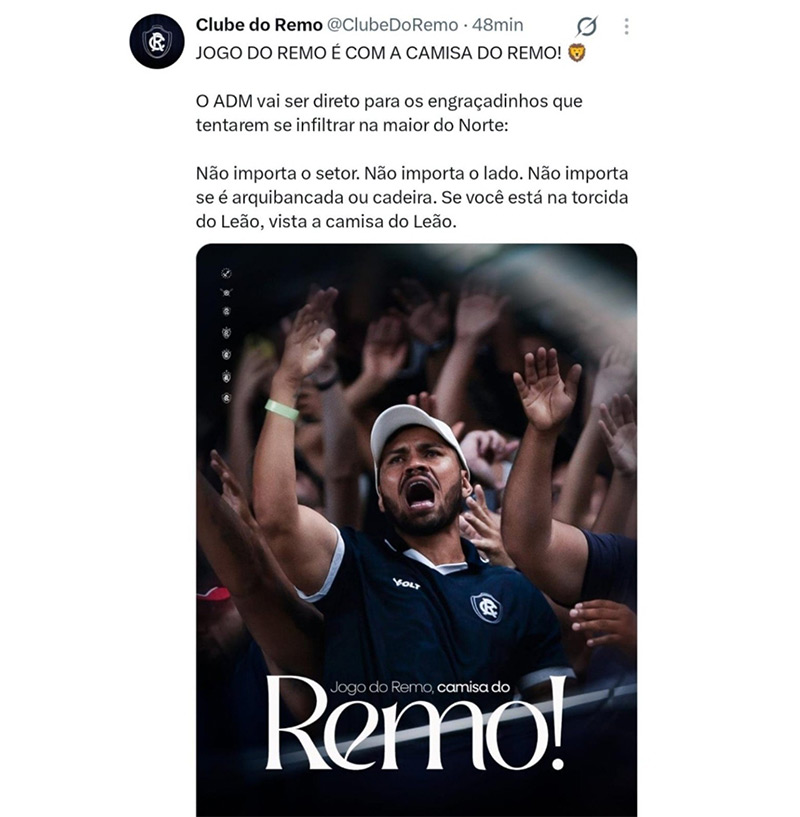 Post do Club do Remo antes do jogo contra o Flamengo no Mangueirão