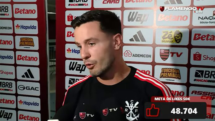 Saúl em entrevista, após vitória do Flamengo sobre o Bragantino no Maracanã
