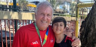 Zico e o pequeno Caio, se encontraram na Gávea