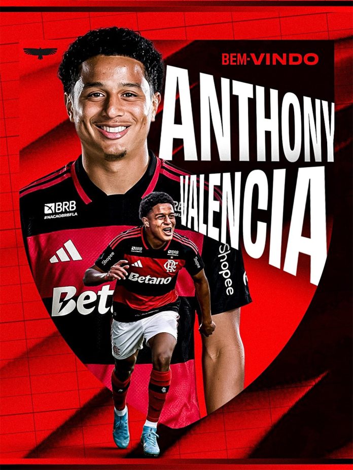 Anthony Valencia, oficialmente novo reforço do Flamengo
