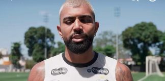 Gabigol durante entrevista após repercussão de fala sobre o Flamengo