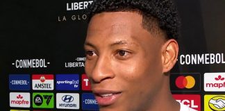 Plata em entrevista após jogo contra o Independiente del Valle, pela Libertadores