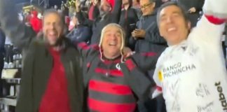 Torcedores da LDU marcam presença entre os flamenguistas no Equador