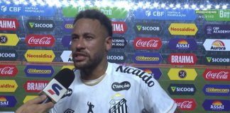 Neymar em entrevista após empate entre Flamengo e Santos na Vila Belmiro