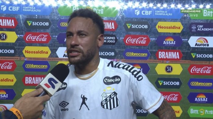 Neymar em entrevista após empate entre Flamengo e Santos na Vila Belmiro
