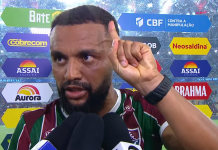 Samuel Xavier em entrevista após vitória do Flamengo sobre o Fluminense
