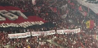 Protesto da torcida do Flamengo contra o fim das Bets
