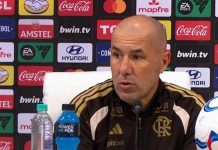 Léo Jardim, em entrevista coletiva após o jogo contra o Estudiantes, na Argentina, pela Libertadores