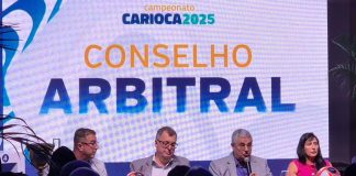 Arbitral da Ferj debate regulamento do Carioca de 2025 — Foto: Ronald Lincoln