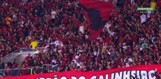Torcida do Flamengo leva faixa e provoca: 1º campeão do galinheiro