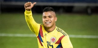 Cucho Hernández na Seleção da Colômbia