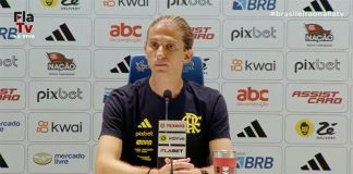 Filipe Luís concede entrevista após empate do Flamengo em 2x2 com o Vitória 2024