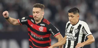 Leo Ortiz e Savarino no clássico entre Flamengo x Botafogo