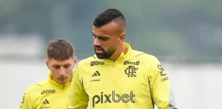 Fabrício Bruno em treino do Flamengo