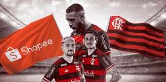 Patrocínio da Shopee na camisa do Flamengo