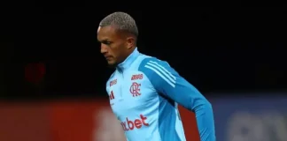 Wesley em treino do Flamengo 2025