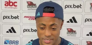 Bruno Henrique em entrevista após vitória do Flamengo sobre o Vasco