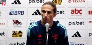 Filipe Luiz em entrevista coletiva após jogo do Flamengo
