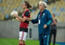 Filipe Luís e Jorge Jesus no Flamengo em 2020