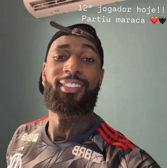 Gerson-Maracana-Flamengo-Vasco-150225 Gerson presente no Maracanã para assistir ao clássico Flamengo x Vasco