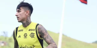 Pulgar em treino do Flamengo