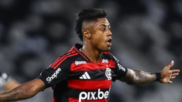 Bruno Henrique comemora gol da vitória do Flamengo sobre o Vasco
