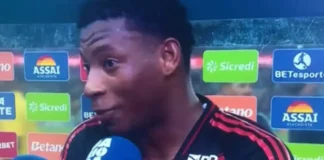 Gonzalo Plata em entrevista após vitória do Flamengo sobre o Vasco