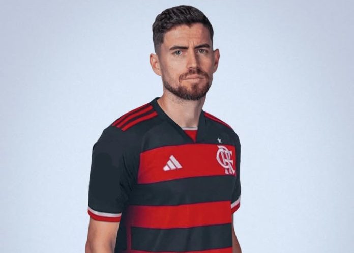 Jorginho com a camisa do Flamengo (montagem de internet)