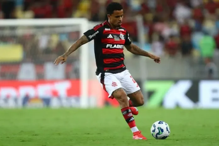 Allan em campo pelo Flamengo contra o Juventude