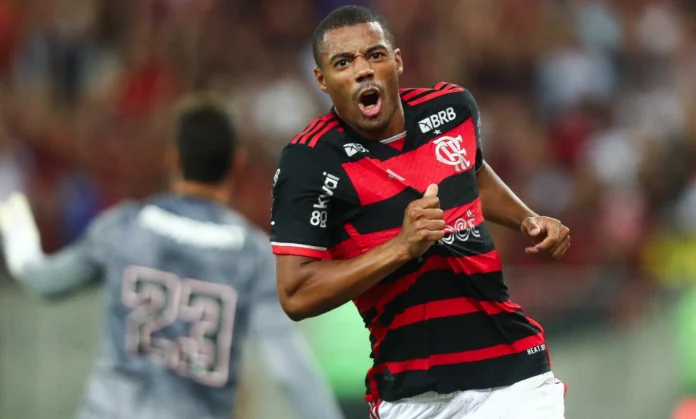 De la Cruz comemora mais um gol pelo Flamengo