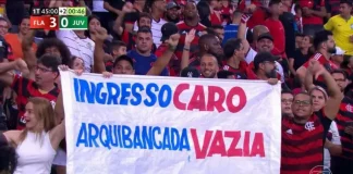 Torcida do Flamengo protesta contra os preços dos ingressos