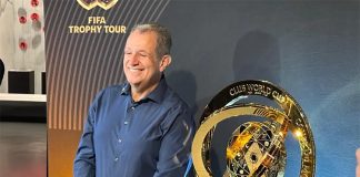 BAP Presidente do Flamengo e o troféu do Mundial de Clubes