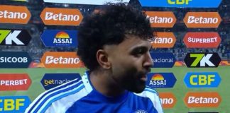 Gabigol em entrevista após vitória do Cruzeiro sobre o Flamengo