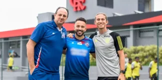 Rogério Ceni, Everton Ribeiro e Filipe Luís no Ninho do Urubu