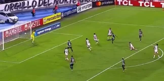 Rossi faz uma ótima defesa no jogo contra o Central Córdoba
