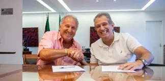 Zico e o presidente do Flamengo BAP