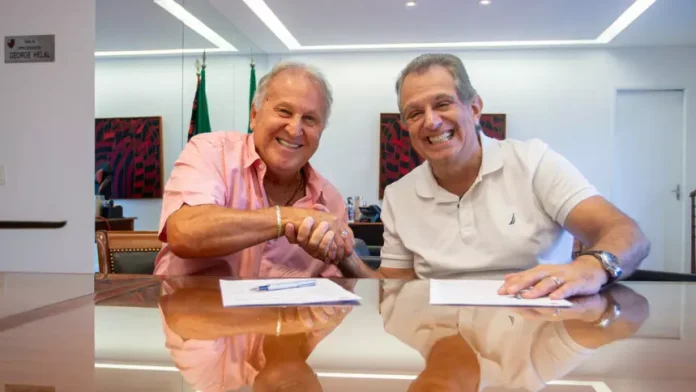 Zico e o presidente do Flamengo BAP