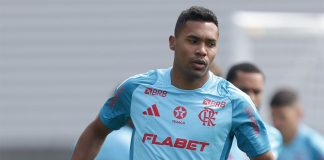 Alex Sandro em treino do Flamengo em Atlantic City