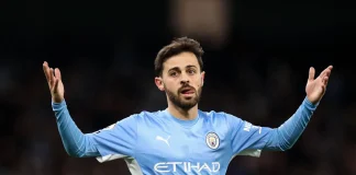 Bernardo Silva em campo pelo Manchester City