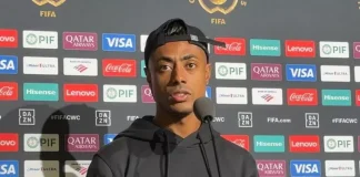 Bruno Henrique em entrevista após vitória do Flamengo sobre o Espérance