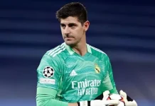 Courtois em campo pelo Real Madrid