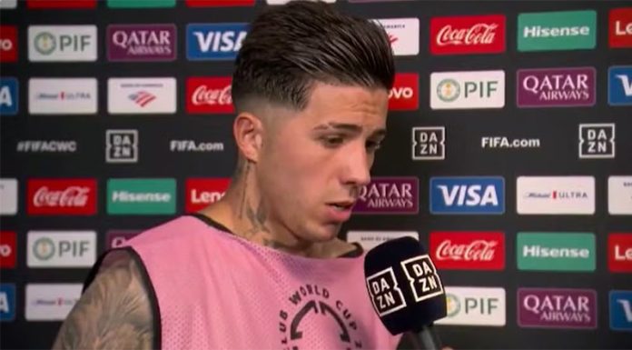Enzo Fernandez em entrevista após vitória do Chelsea sobre o Los Angeles FC